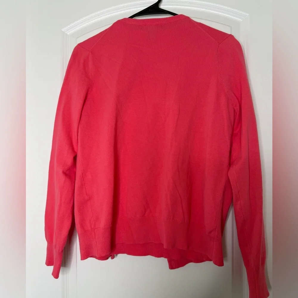 Lands’ End Coral Cardigan Set S 6/8 Cotton Blend Button Front Lightweight Layer